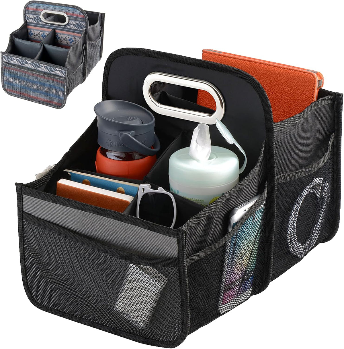 High Road Car Caddy Organizer with Cup Holders and Easy Carry Handle