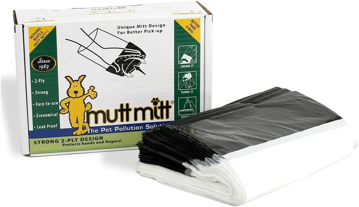 Mutt Mitt® 2-Ply Dog Waste Pick-Up Bags Dispense-A-Mitt™ - 200 Dog Waste Bags in a Wall Mountable Box.