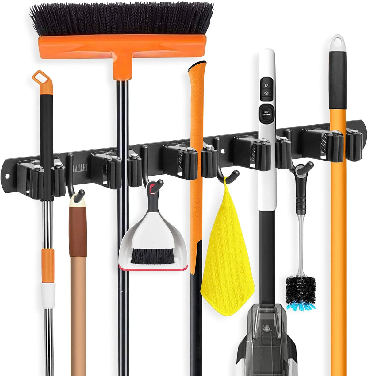 IMILLET Broom Holder Wall Mount,Heavy Duty Garage Organization Broom Hanger