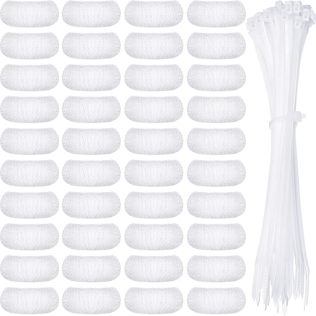 40 Pcs Nylon Washer Hose Lint Traps Washing Machine Mesh Filters