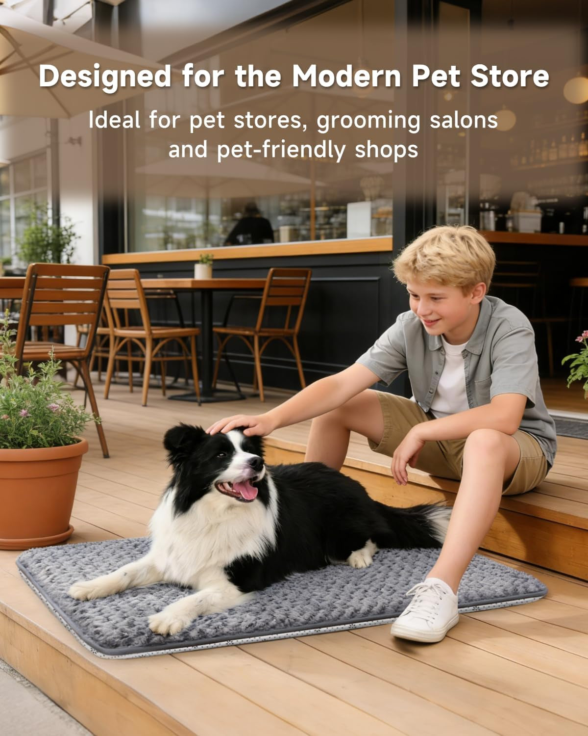 Dog Bed for Crate High Resilience Foam Crate Pad Mat for Medium Large Dogs Washable Anti-Slip,35" X 22",Dark Gray