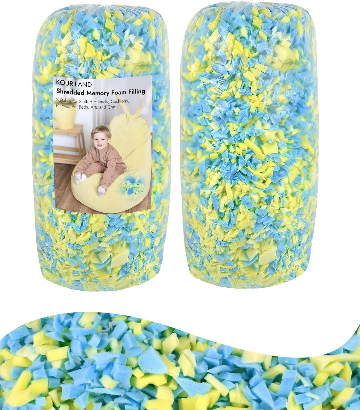 12LBS Bean Bag Filler – Shredded Memory Foam Refill