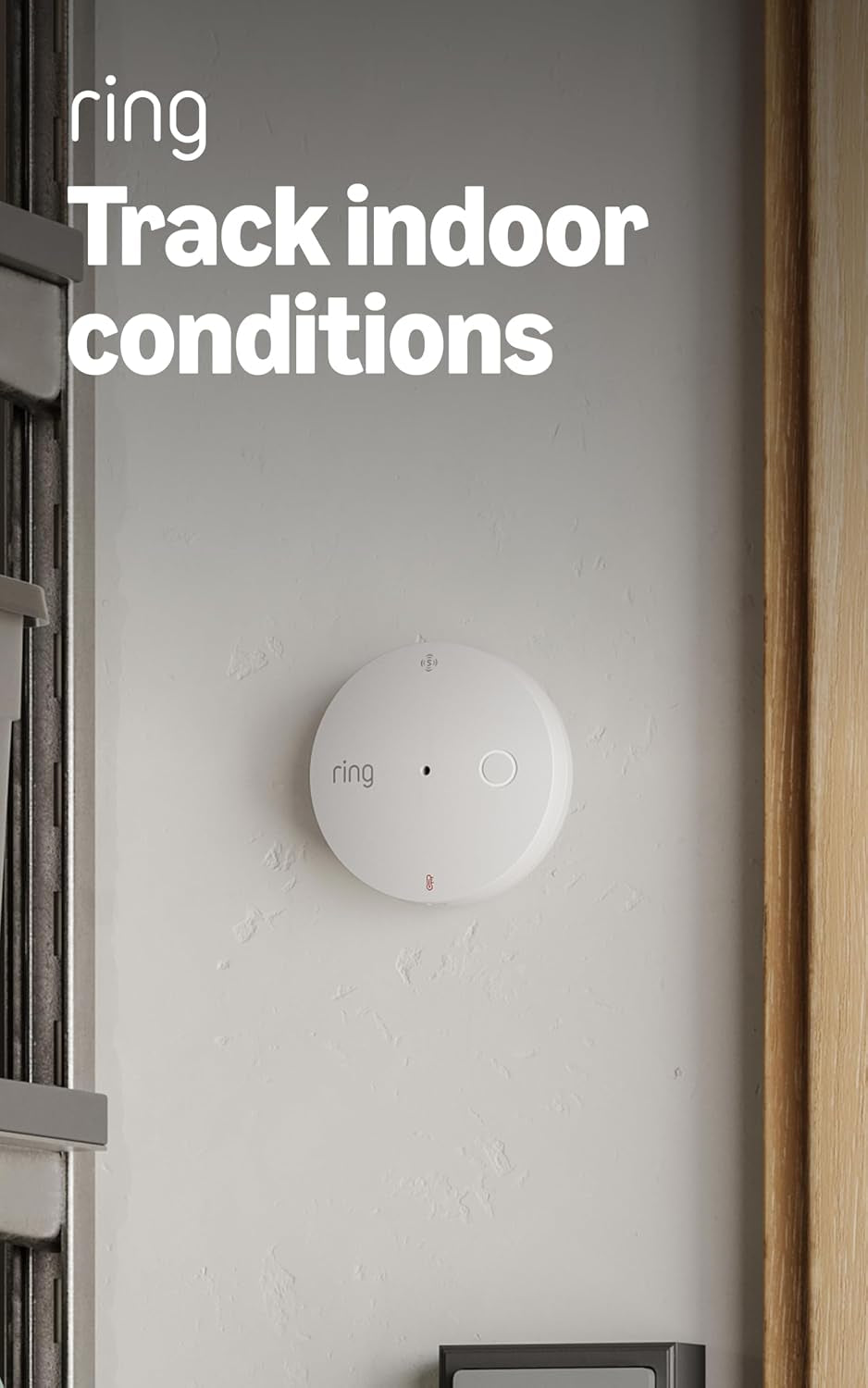 Ring Temperature & Humidity Sensor, Monitor Mold Risk & Indoor Climate, Get Alerts for Any Room, Stay Connected via Amazon Sidewalk, No Base Station Required