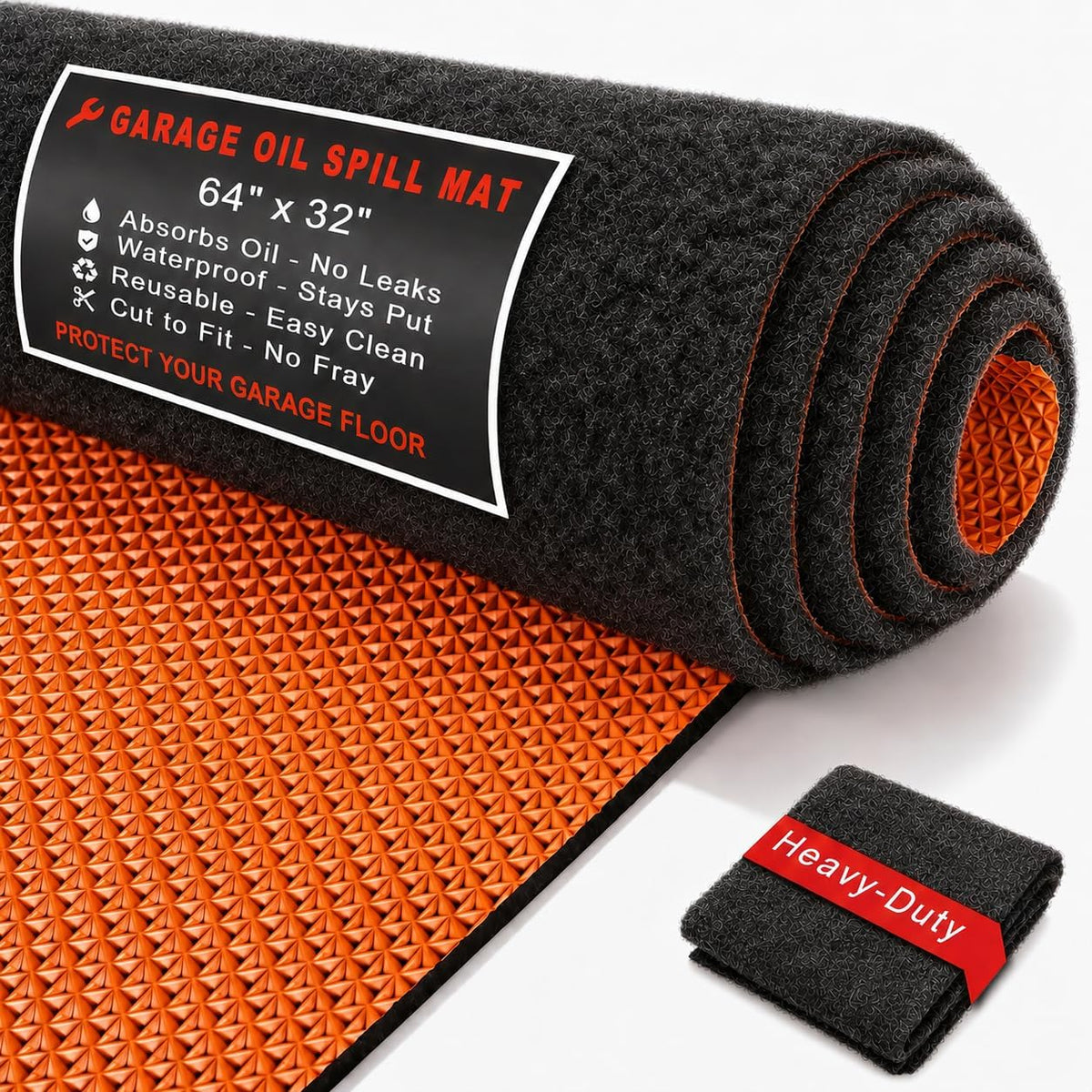 Golener Oil Spill Mat - 64"X32" Garage Floor Mat for under Car, 1/4" Thick