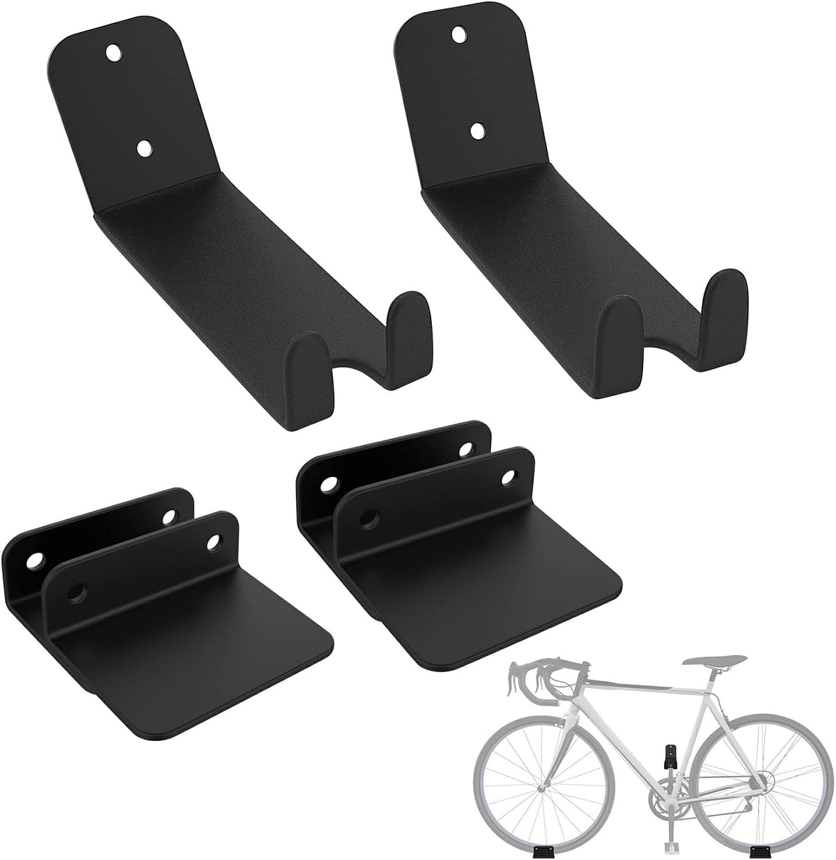 WALMANN 2-Pack Bike Pedal Hanger Wall Mount Heavy Duty Horizontal Bike Rack