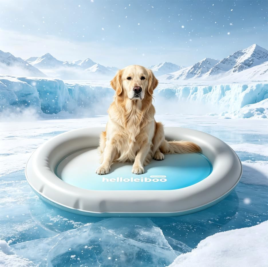 Cooling Mat for Dogs No Freeze Needed Dog Cooling Mat 37.8×26.4In Double-Strength Polymer Gel + PVC Waterproof Fabric Self Cooling Pad for Large Dogs Perfect for Crates, Floor, Beds & Sofas