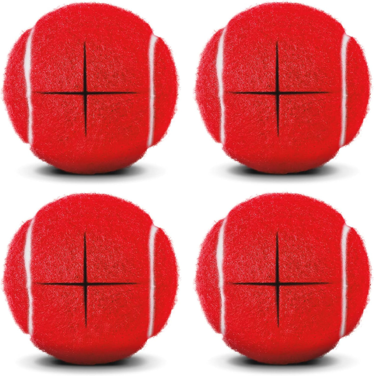 Pre-Cut Tennis Balls for Walkers – Set of 4, Red