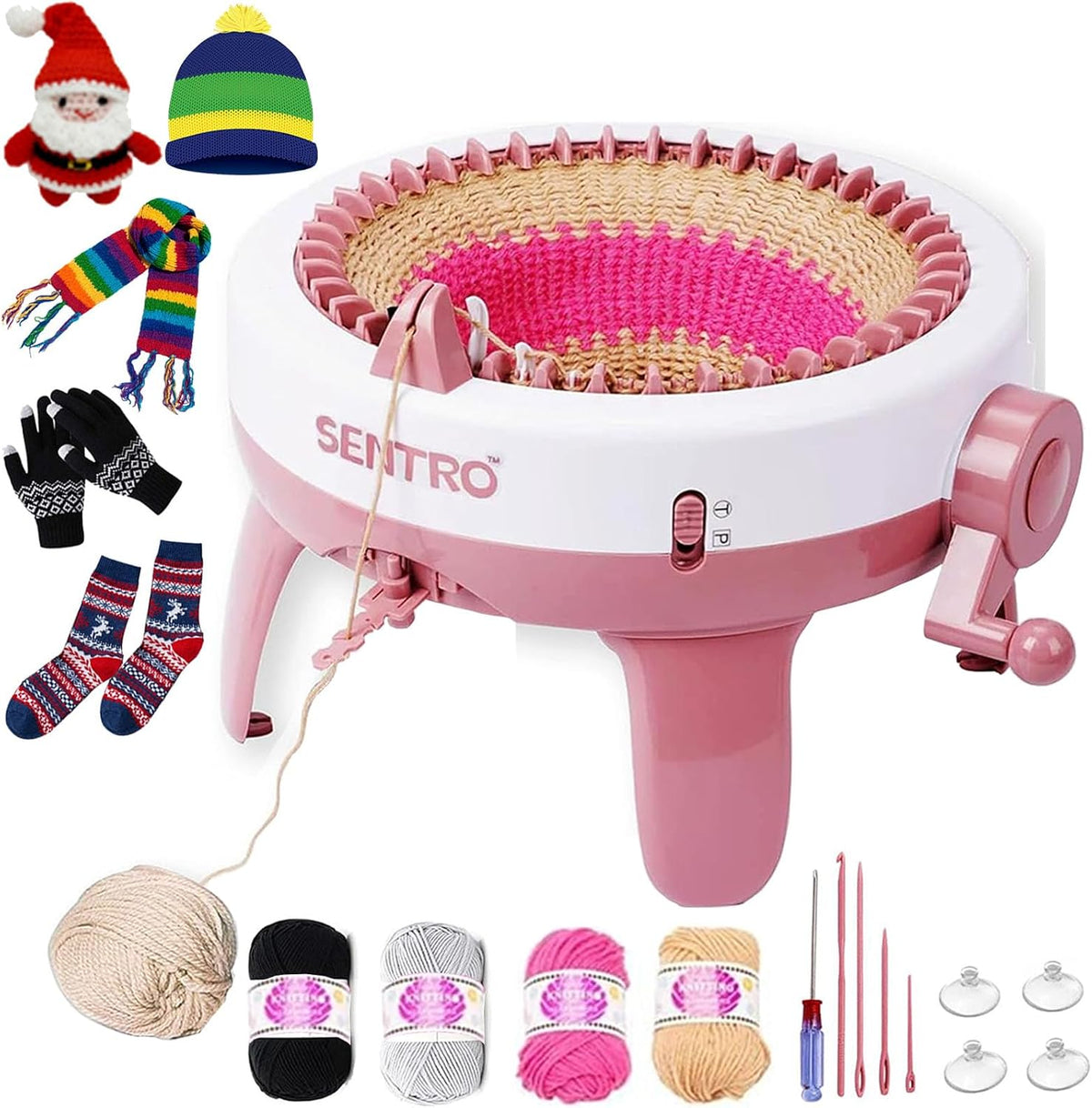 Sentro 48 Needle Knitting Machine with Row Counter, Dual Mode Knitting Loom