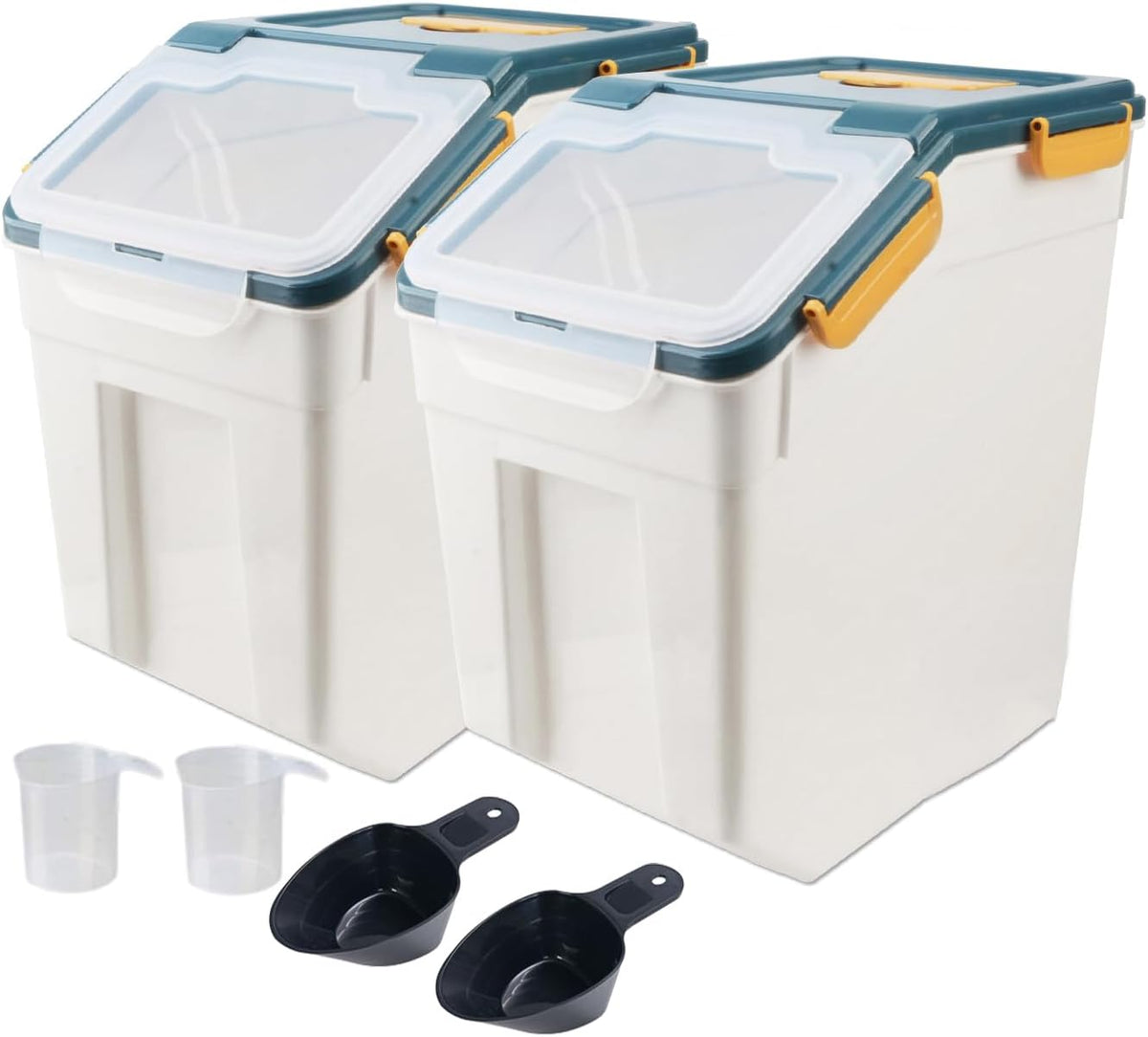 50 Lbs Flour Storage Container, 2 Pack Rice Storage Container (Blue)