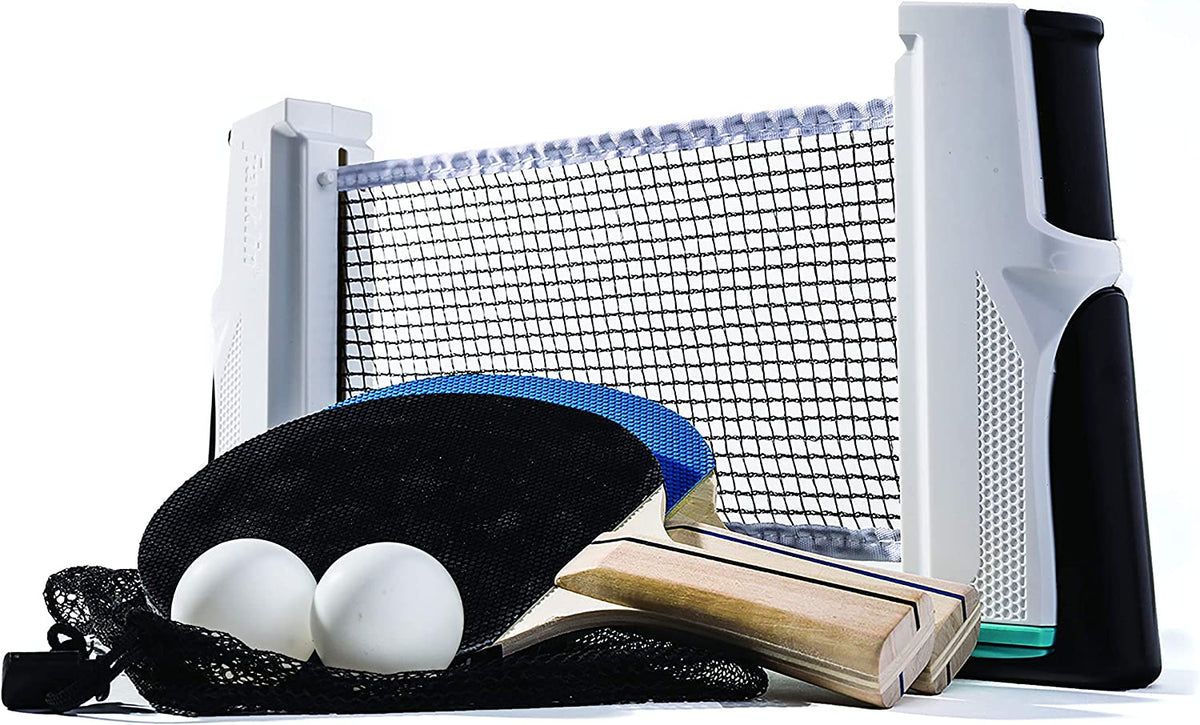 Franklin Sports Table Tennis to Go Portable Ping Pong Set - Table Top Ping Pong Net + (2) Paddles - Ping Pong Balls Included - 2 Players