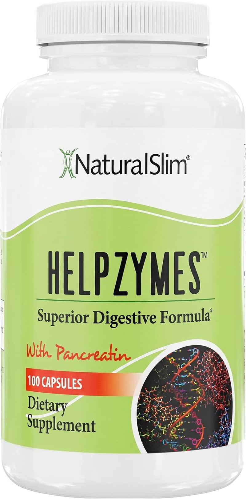 Naturalslim Helpzymes Digestive Enzymes, Pancreatin & Betaine HCL, 100 Capsules