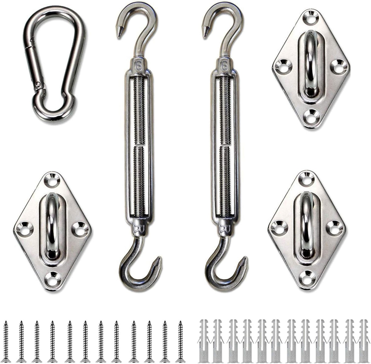 LOVE STORY Hardware Kit 6 Inches Stainless Steel for Triangle Shade Sail