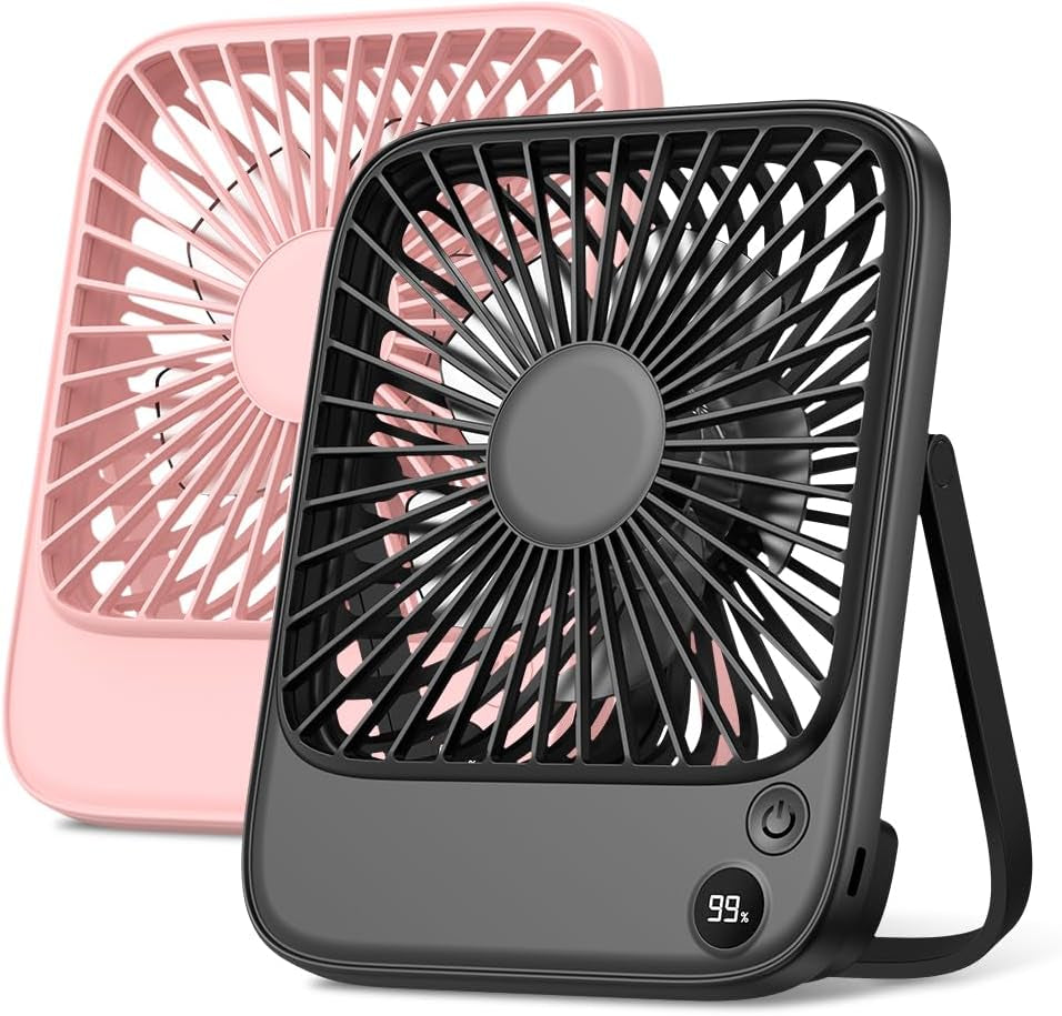 TOPK 2 Pack Portable Desk Fan 5000Mah, Quiet, Ultra-Thin