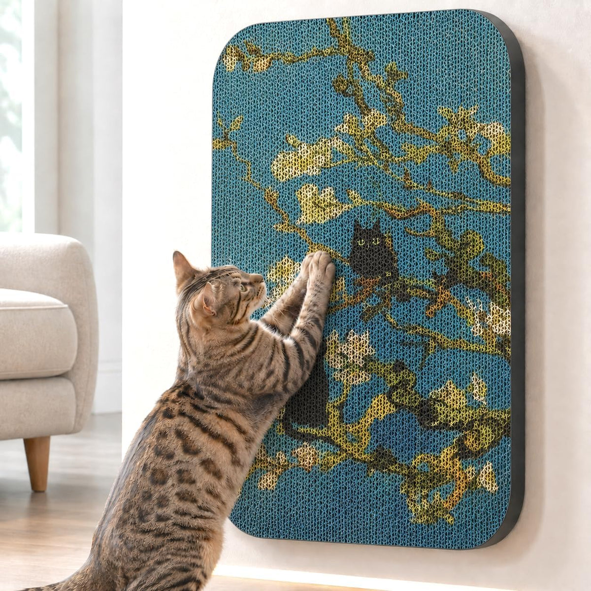 Cat Wall Scratcher, Art Cat Scratching Board for Indoor Cats