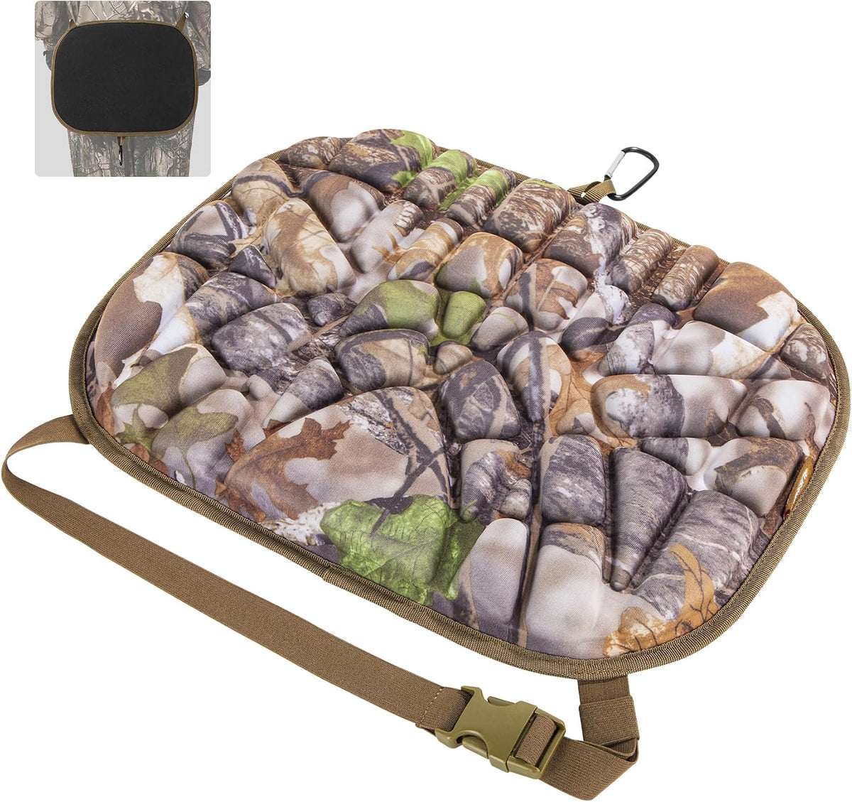 Hunting Seat Cushion Stadium Cushion 100% Memory Foam Silent for Outdoor