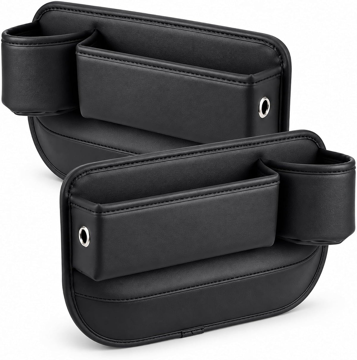 2-Pack Car Seat Gap Organizer with Cup Holders, PVC Leather