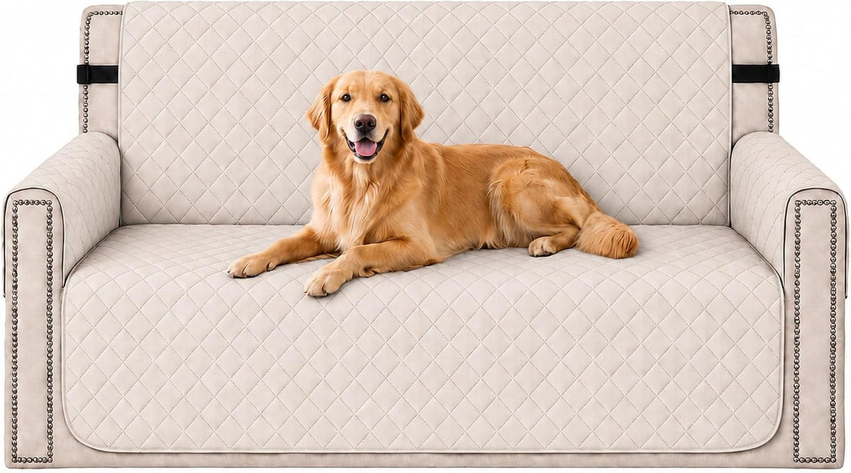 Waterproof Couch Covers for Dogs, 70-Inch Seat Width, Beige