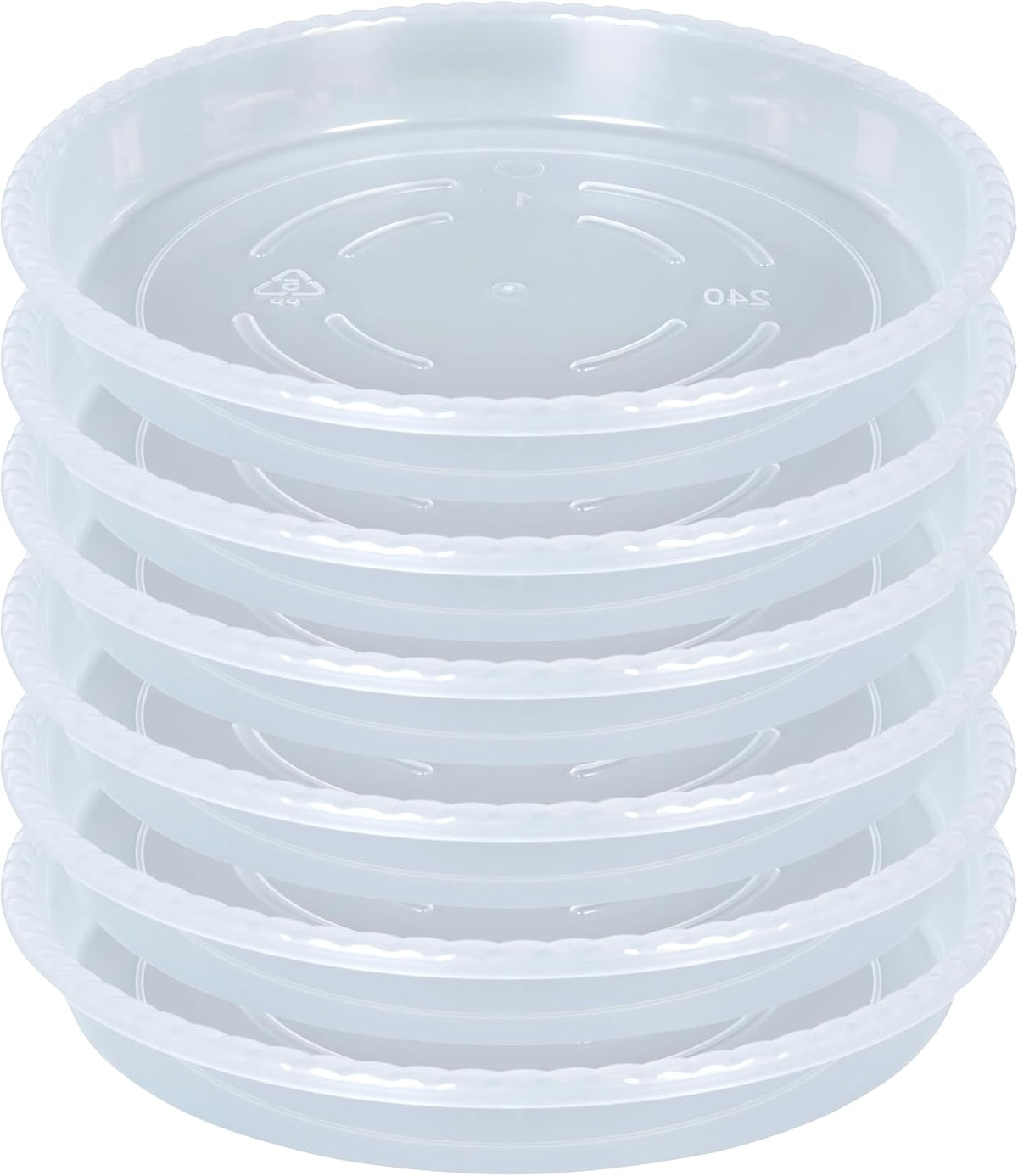 OVZILKI Plant Saucer 6 Pack of 12 Inch, Clear Plastic Flower Plant Pot Saucer, Heavy Duty Plant Drip Trays Saucers for Indoor, Plant Water Tray for Planters