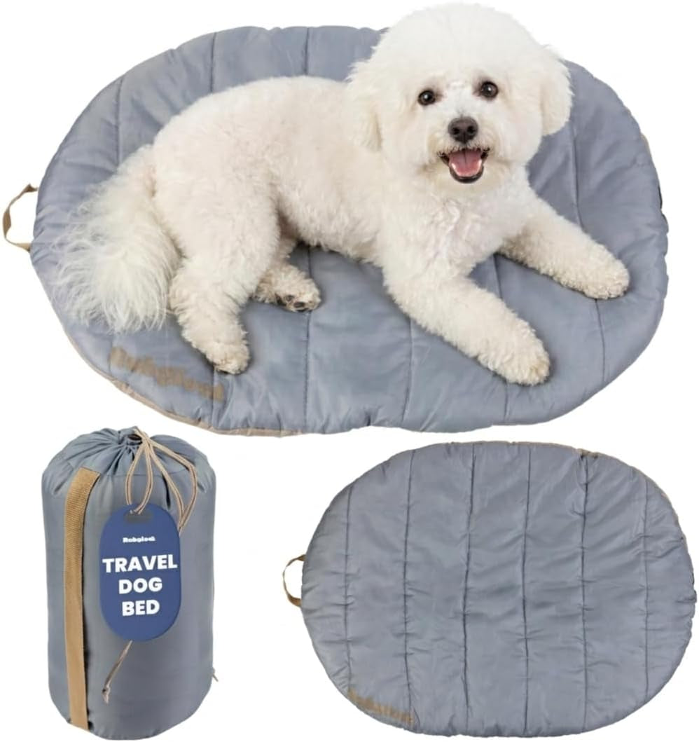Travel Dog Bed, 30X22In, Foldable & Packable with Carry Bag, Grey