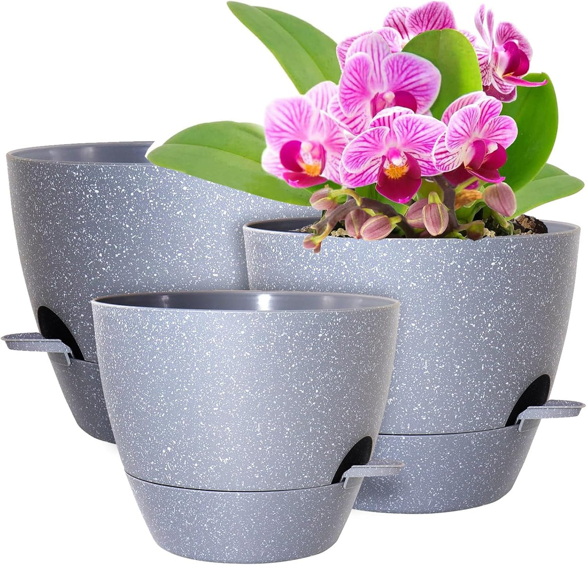 WSMKSZ 12/10/9 Inch Self Watering Pots for Indoor Outdoor Plants, Set of 3