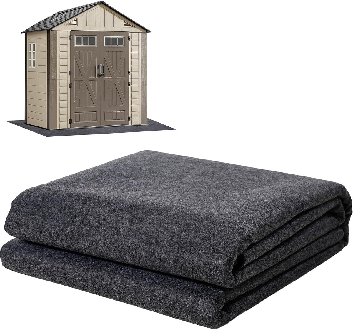 Outdoor Shed Floor Mat, 8 X 6 FT Waterproof Mat, Washable Furniture Pad with Non-Slip Backing for Dust, Oil, Protection, Storage Shed Not Included