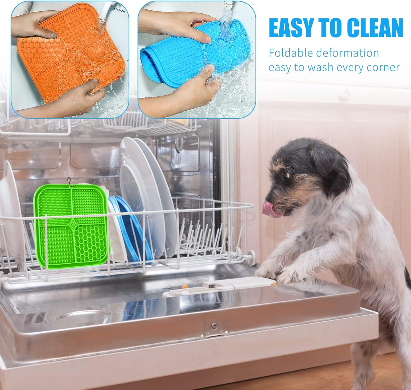 Honomastry Lick Mat for Dogs, Premium Lick Pad with Suction Cups for Dog Anxiety Relief, Slow Feeder Dog Bowls, Bathing, Grooming and Training.