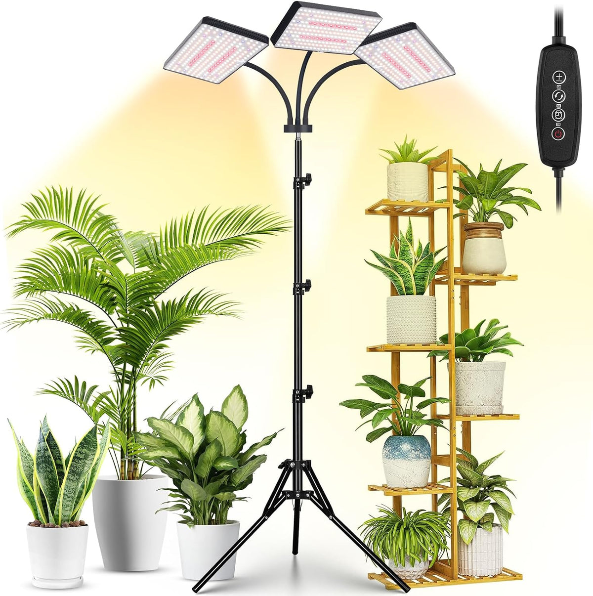 LBW Grow Light for Indoor Plants, 642 Leds Grow Light with Stand
