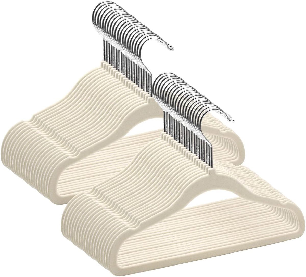 Goodtou Velvet Baby Clothes Hangers 50 Pack 11.8 Inch Beige