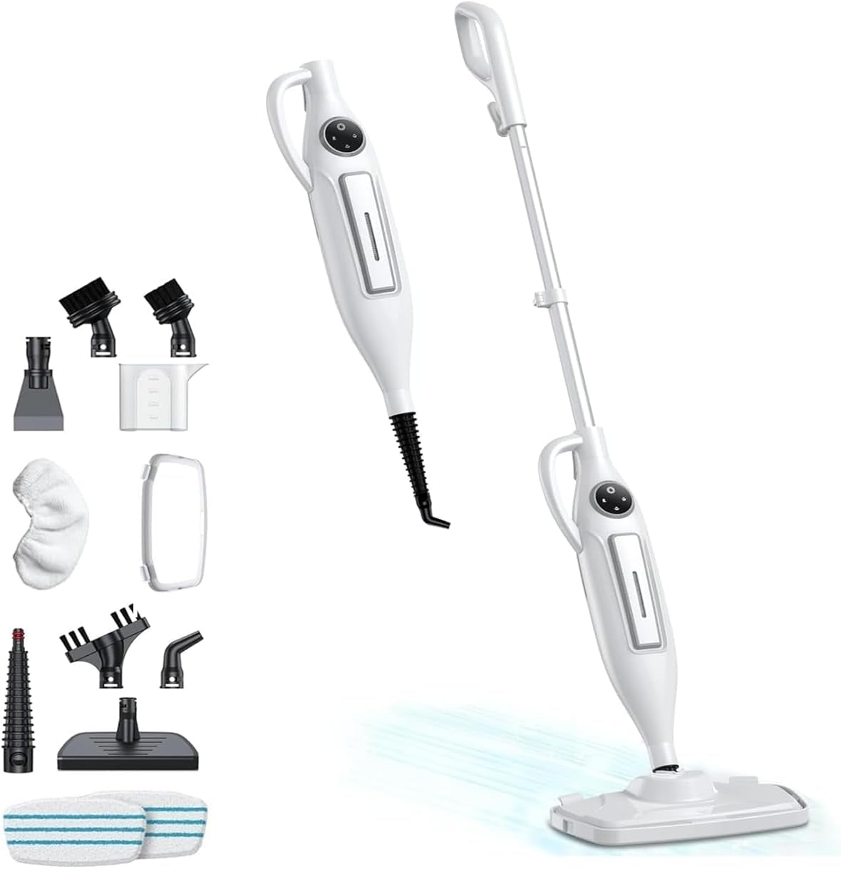 10-In-1 Steam Mop with Detachable Handheld Steam Cleaner for Home Cleaning