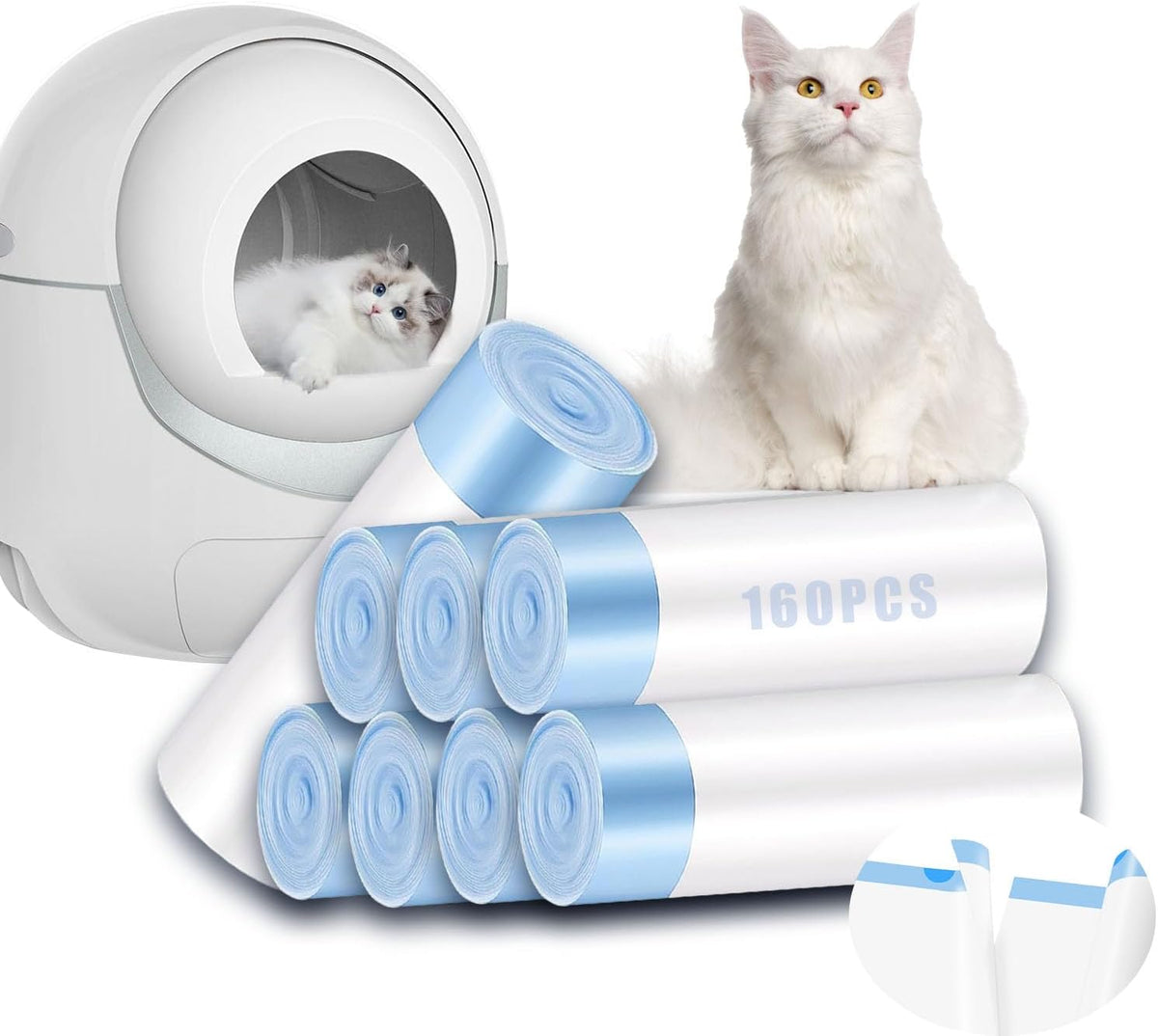 160 Pack Cat Litter Bags 25 X16 Inch
