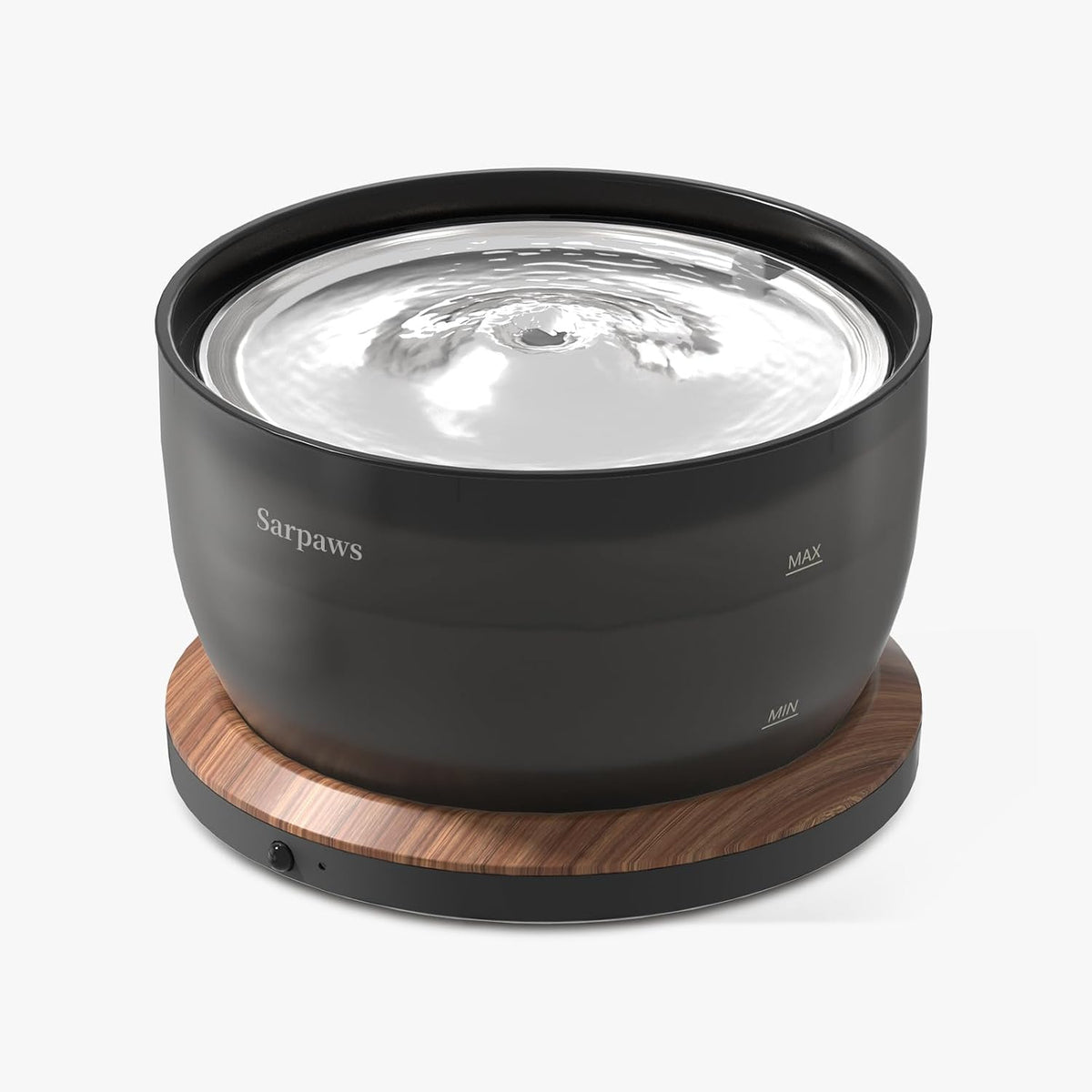 Sarpaws Cat Water Fountain, Wireless Battery Operated 101Oz/3L Pet Fountain with 304 Stainless Steel Tray, 2 Flow Modes, Ultra Quiet for Cats and Small Dogs