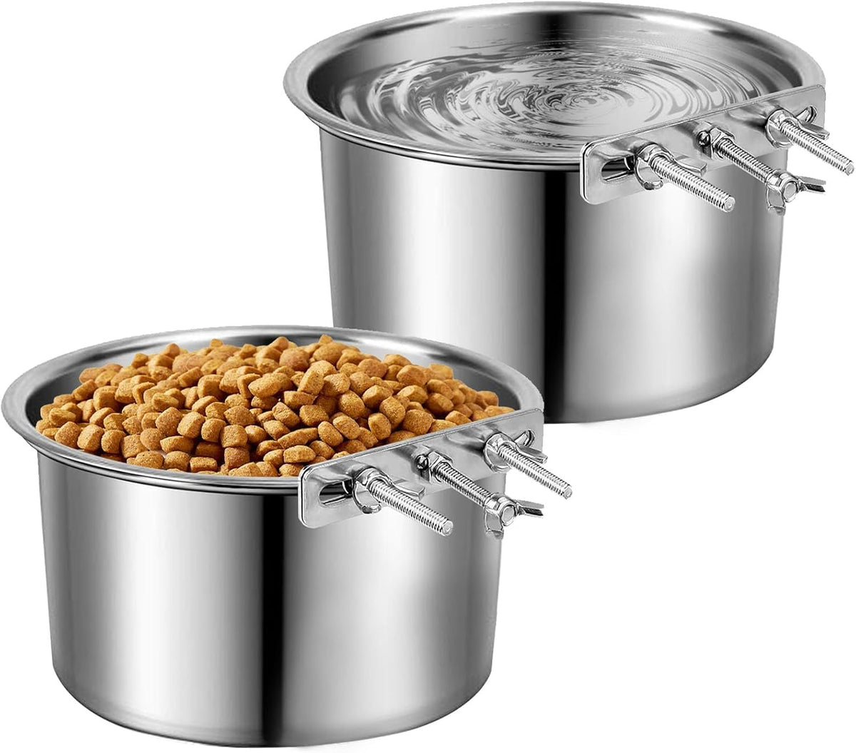 Dog Crate Water Bowl 2 Pack Stainless Steel Dog Bowls