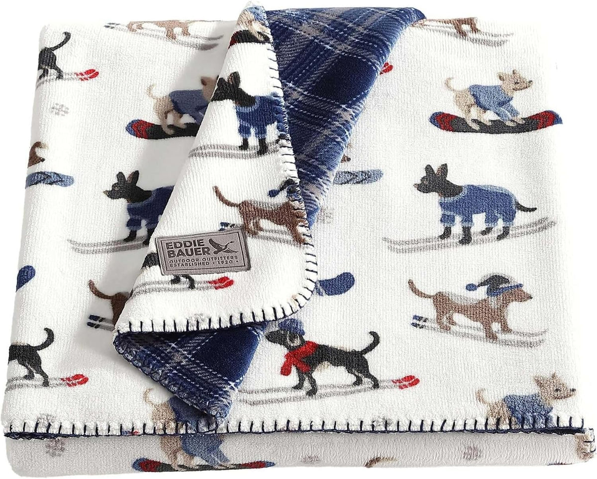 Eddie Bauer - Soft Reversible Throw Blanket for Bed & Couch, 60 X 70