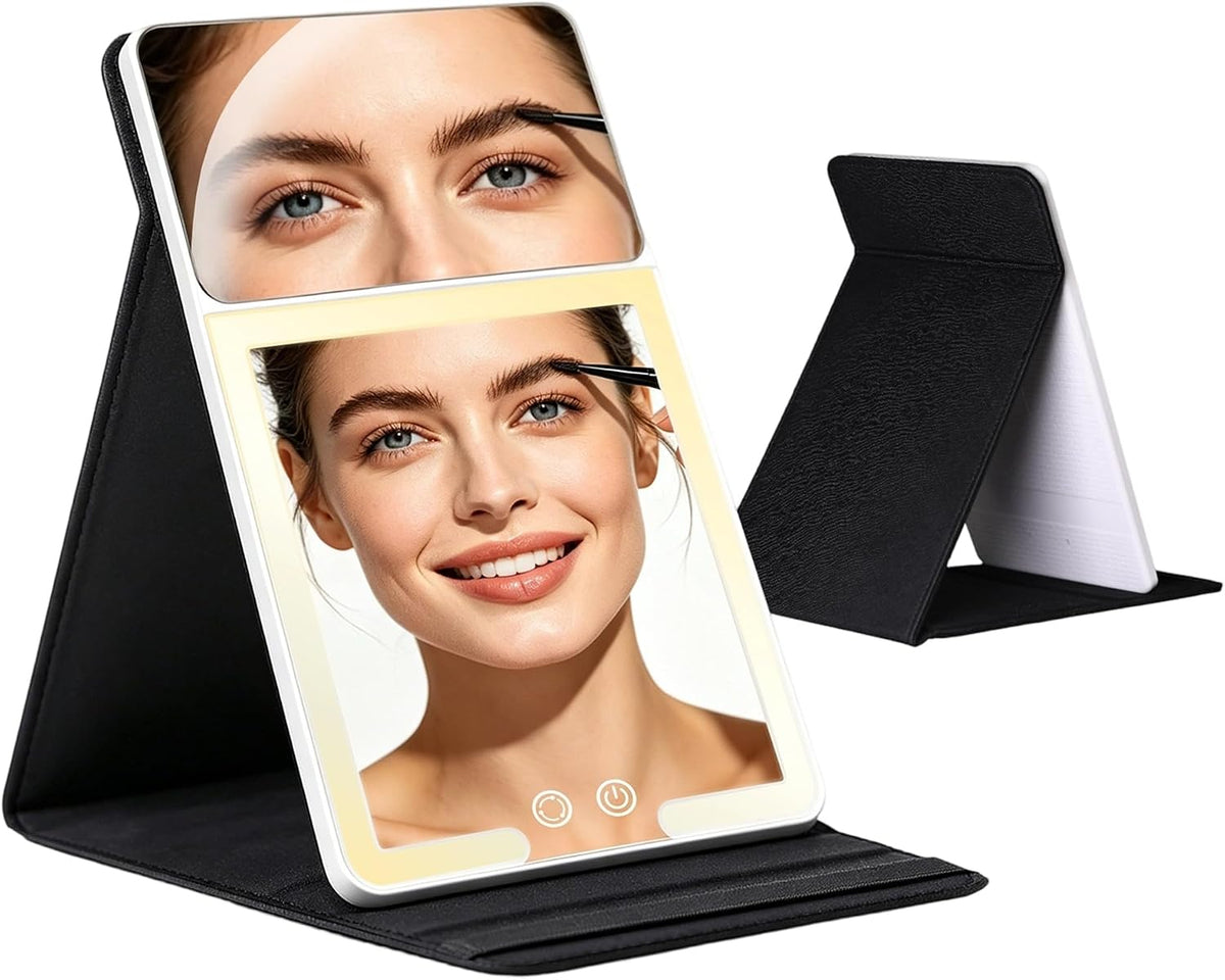 20X Magnification Travel Makeup Mirror with Lights,Rechargeable