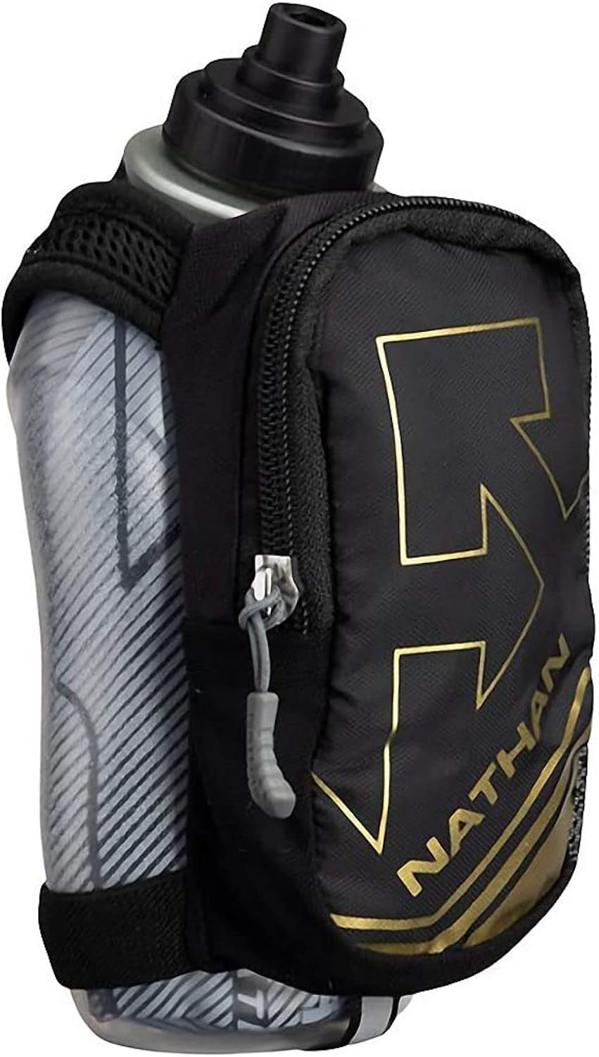Nathan Speeddraw plus Insulated Handheld Water Bottle – Grip-Free Running Flask for Runners, Hiking, and Sports