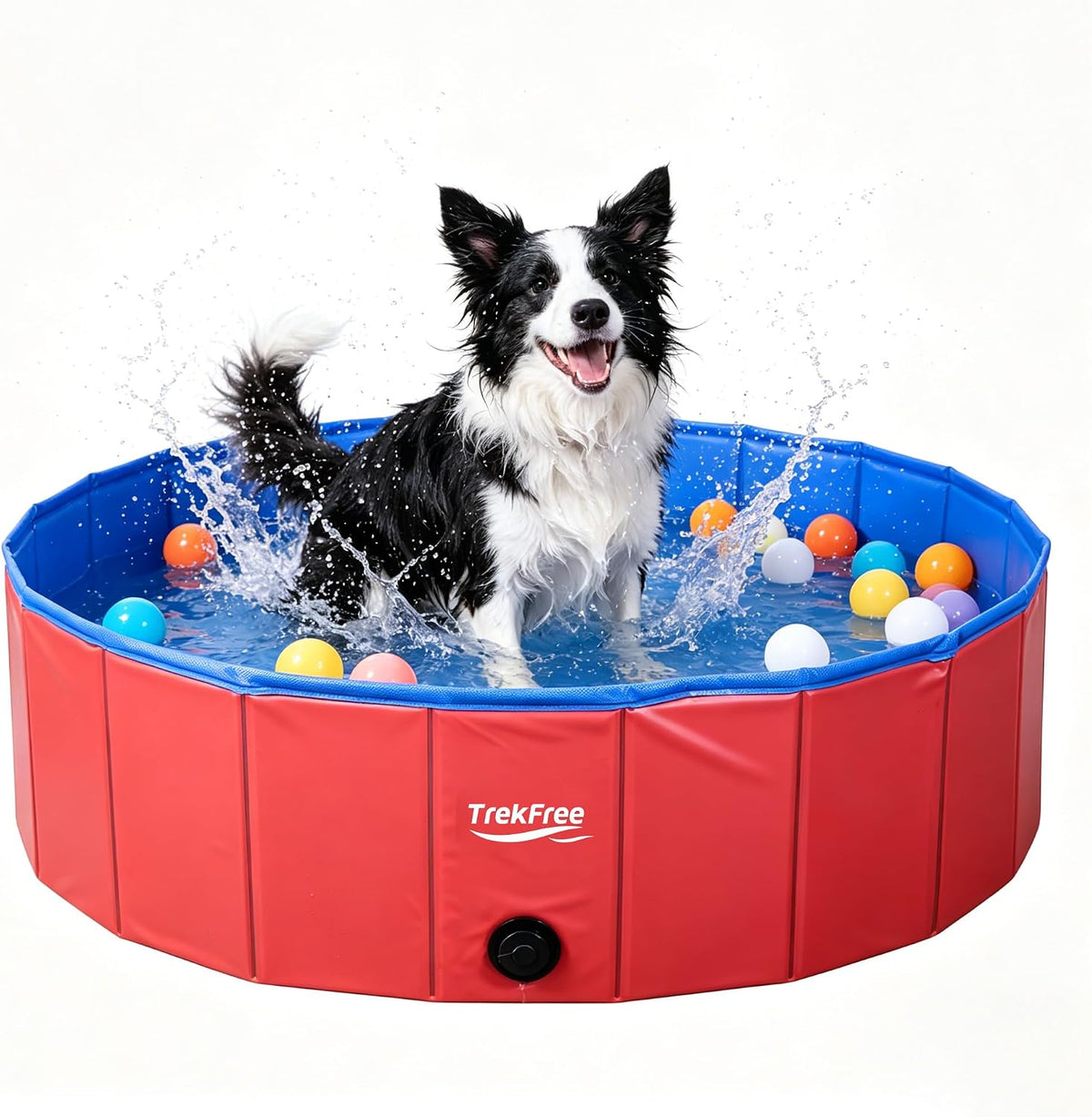 Foldable Dog Pool, Collapsible Plastic Dog Swimming Pool, 40X12In