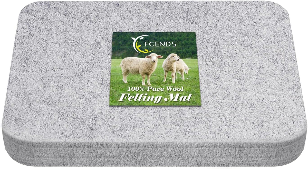 FCENDS Needle Felting Pad, 8X10X1 Inch Needle Felt Mat, 100% Natural Wool, Thick and Firm Felt Base for Precision Felting (10"X8")