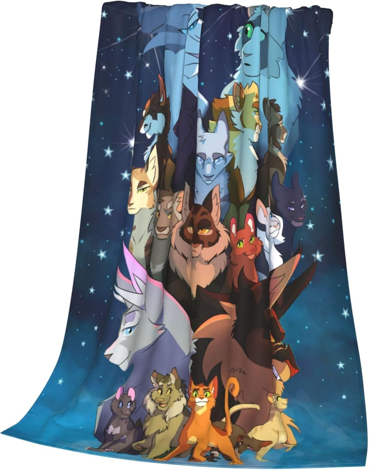 Warriors Cats Blanket Soft Cozy Fleece Throw Blanket Plush Lightweight Warm Fuzzy Flannel Blankets and Throws for Couch Sofa Bed 50"X40"