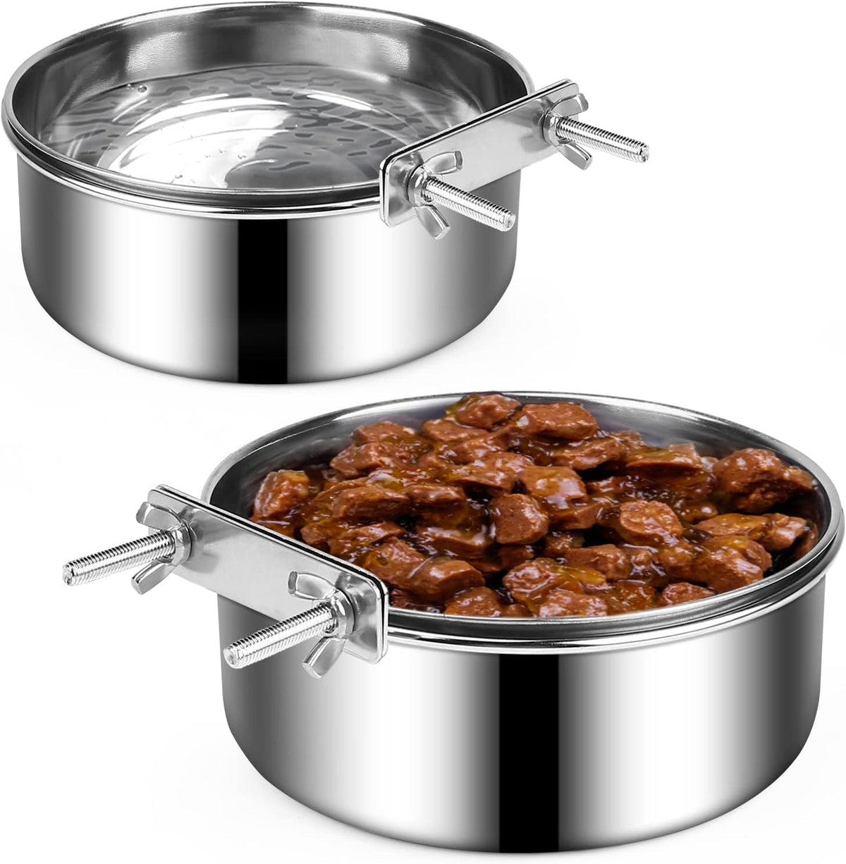 Dog Crate Bowls Hanging 2 Pack for Cage Crate Kennel, 40Oz &27Oz