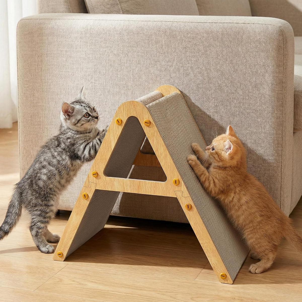 Conlun Vertical Cat Scratcher | A-Frame Scratching Pad for Kittens | Small
