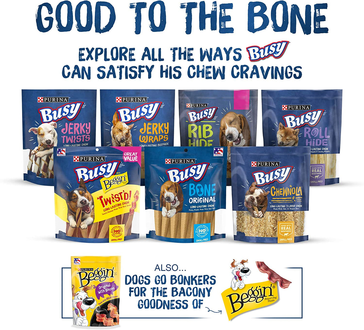 Purina Busy Bone Adult Dog Chew Bone Treats, Peanut Butter - 6 Ct. Pouch