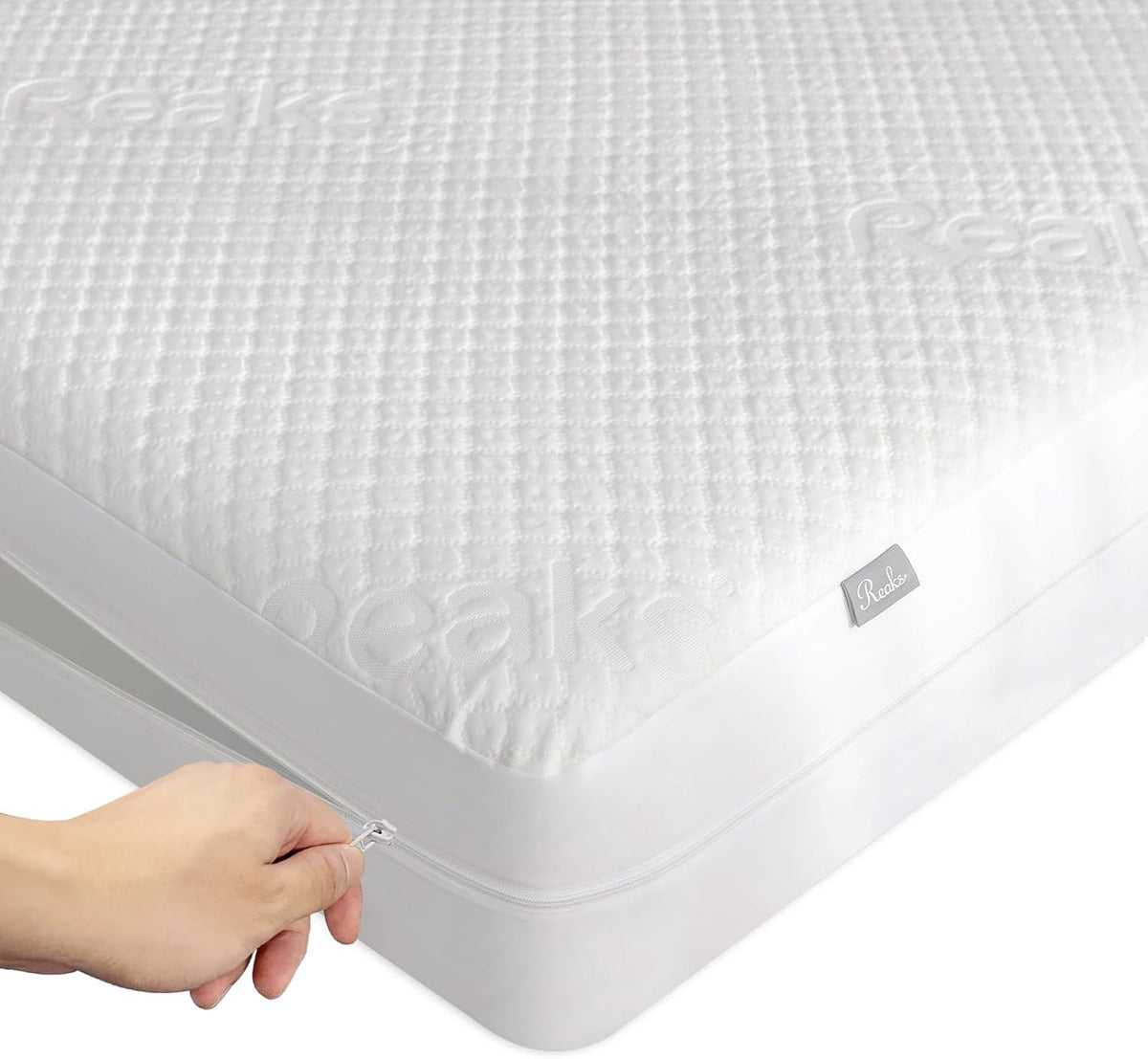 Reaks Zippered Mattress Protector Queen Size, Waterproof, 7-9" Deep