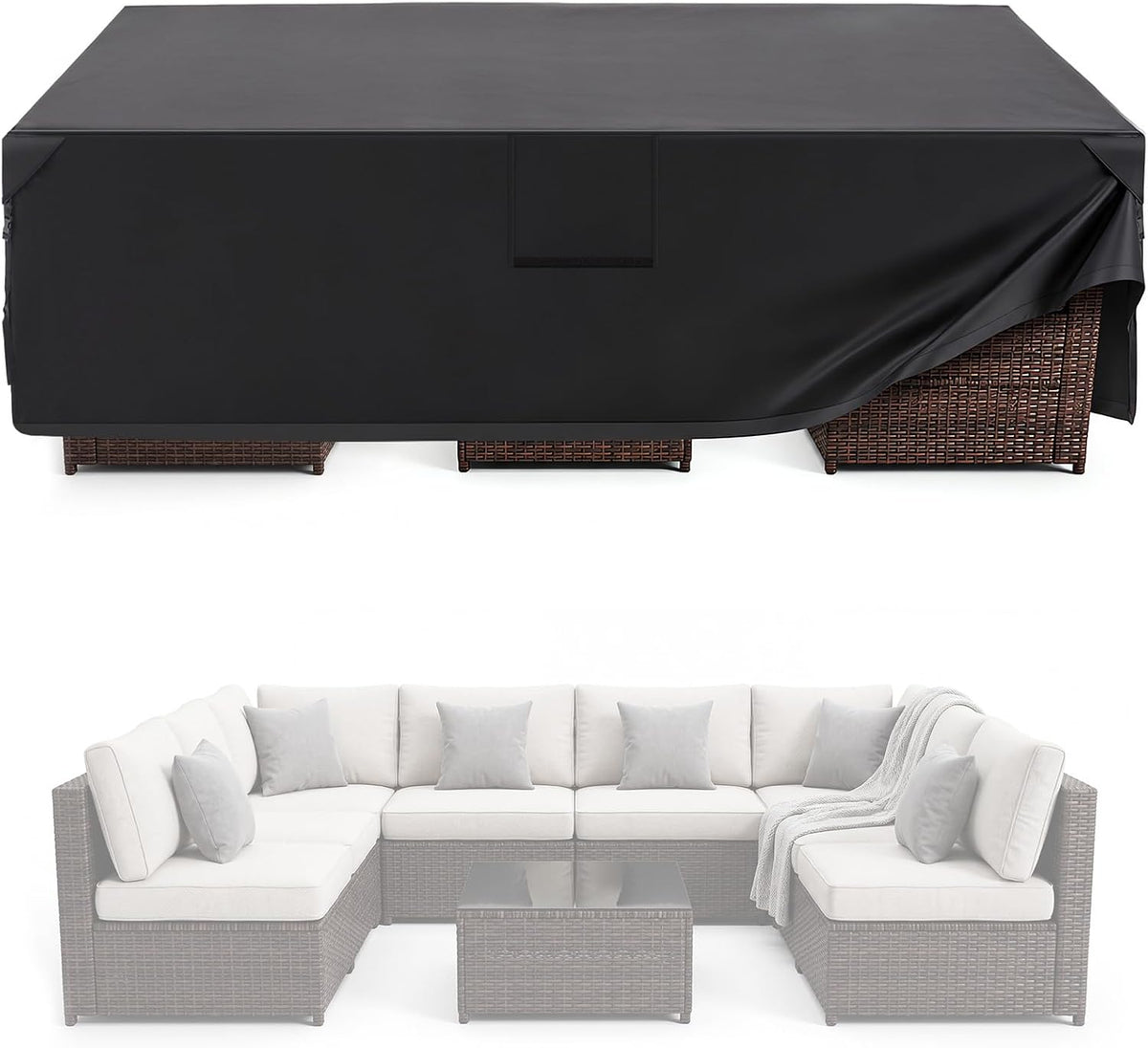 DUMOS Outdoor Furniture Cover 600D Waterproof Patio Sofa Cover 108" X 82"