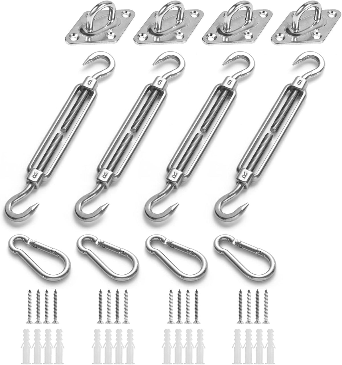 HOMPER Sun Shade Sail Hardware Kit 6 Inch 304 Stainless Steel