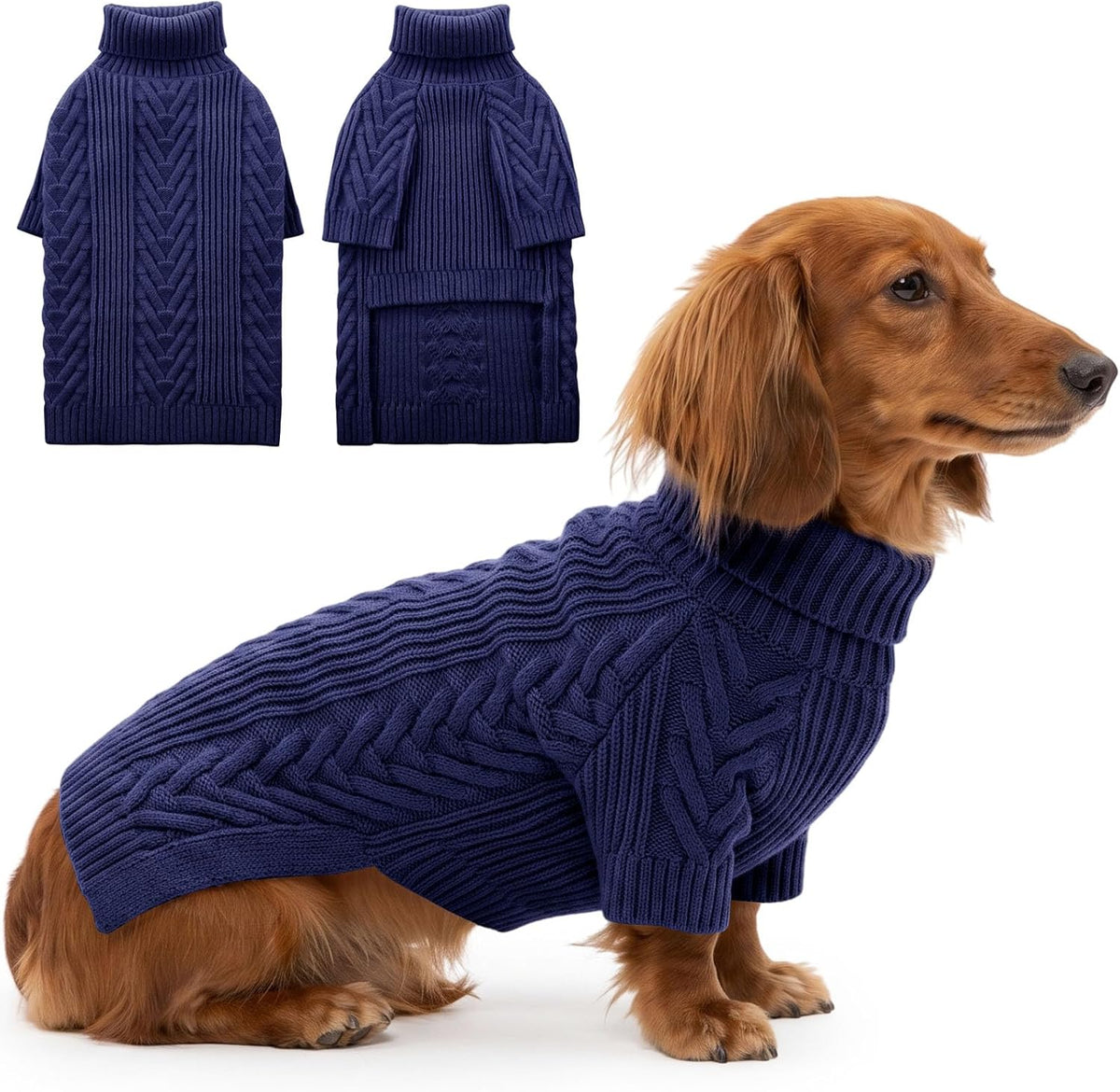 ASENKU Dog Sweater for Medium Dogs, Warm Knit Dog Sweater for Frenchie