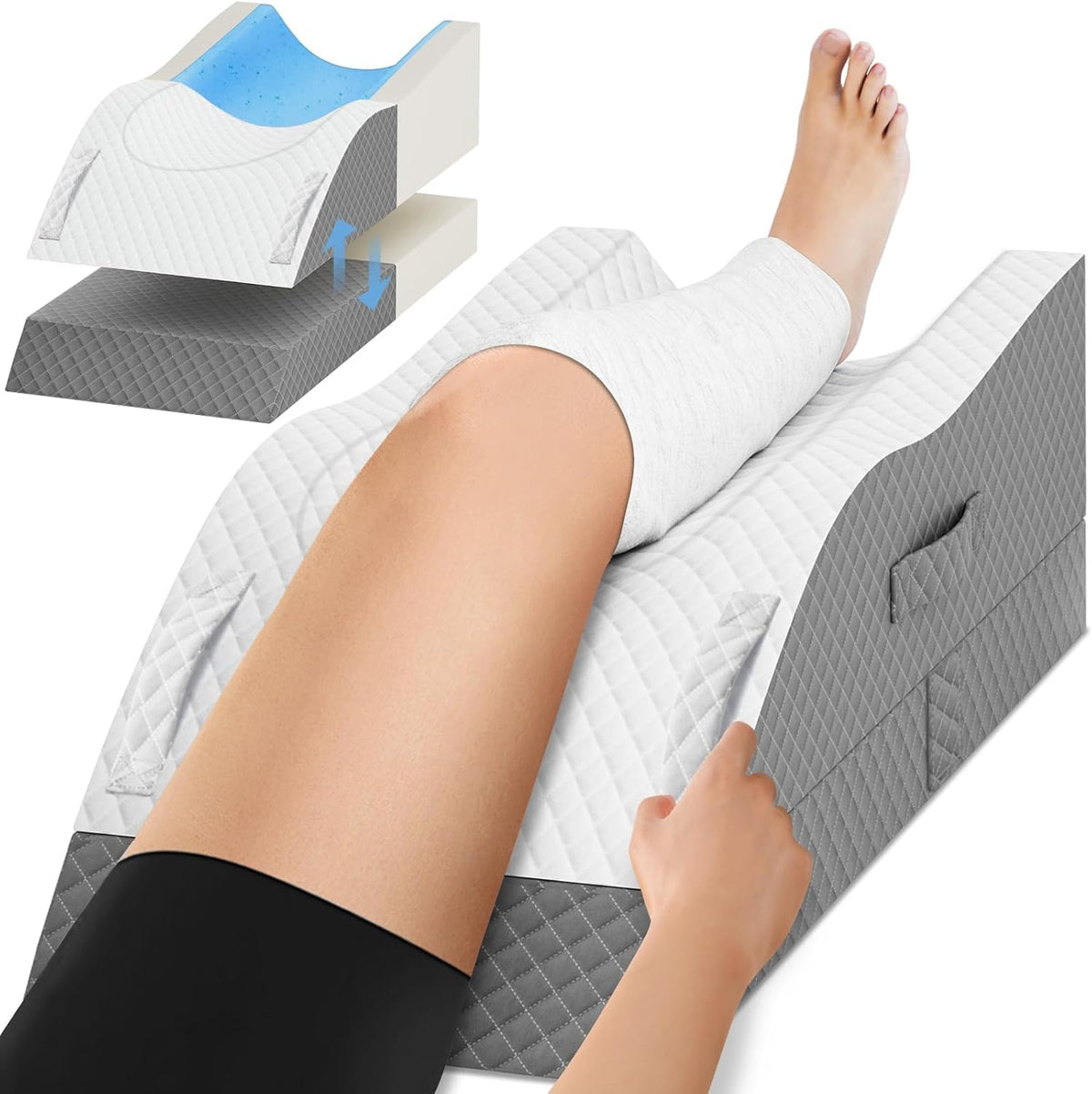 Tranquilrelax Leg Elevation Pillows for after Surgery, Wedge Pillow, Grey