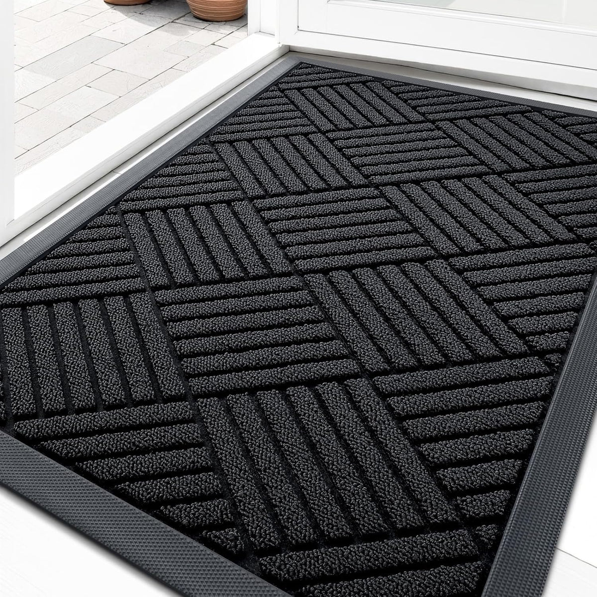 OLANLY Front Door Mat outside Entrance, Waterproof Heavy-Duty Doormat