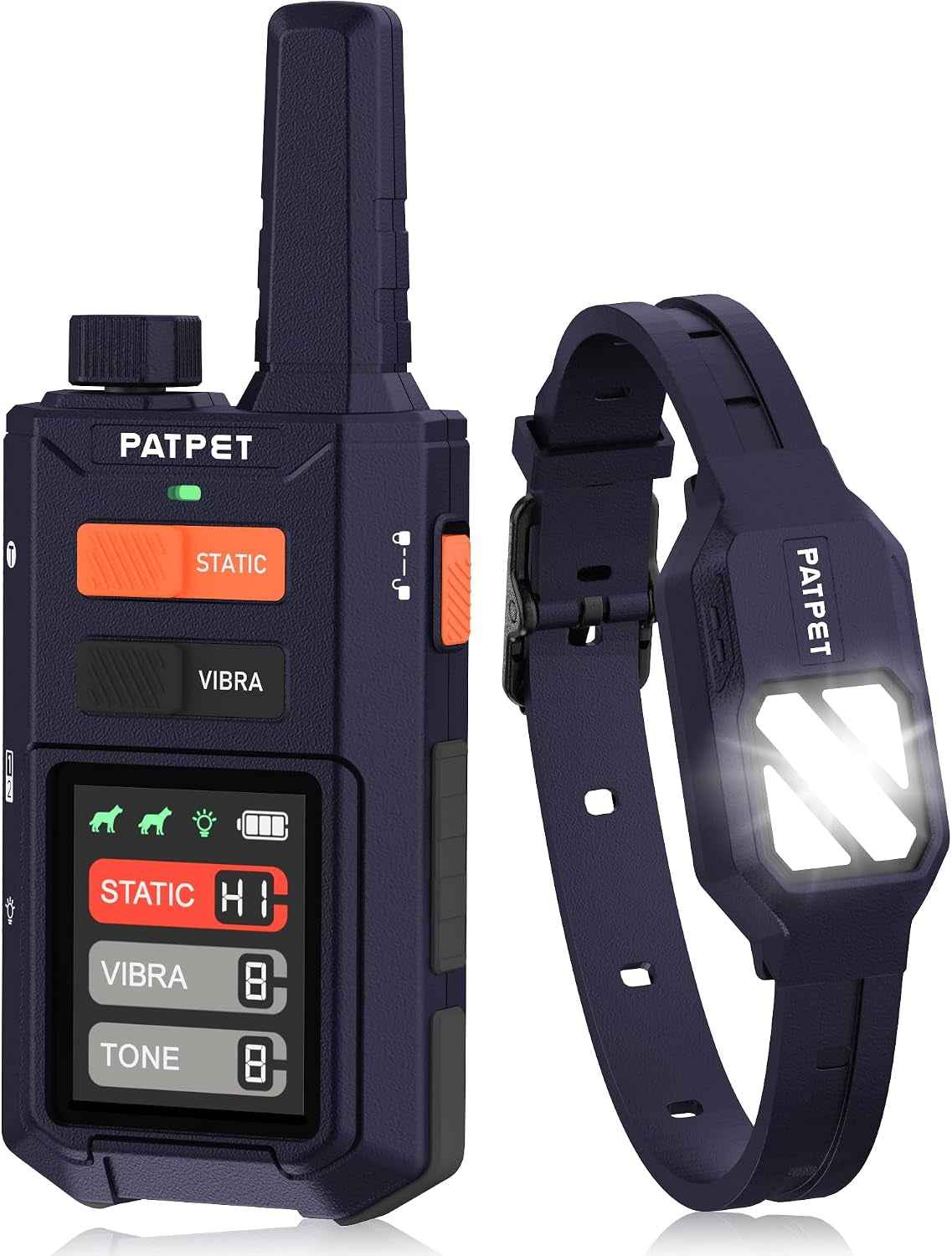 PATPET Dog Training Collar with Remote - 4200FT E Collars for Dogs Training for Large Medium Dogs, Rechargeable Waterproof Electric Dog Collar with 4 Training Modes & Night Lights