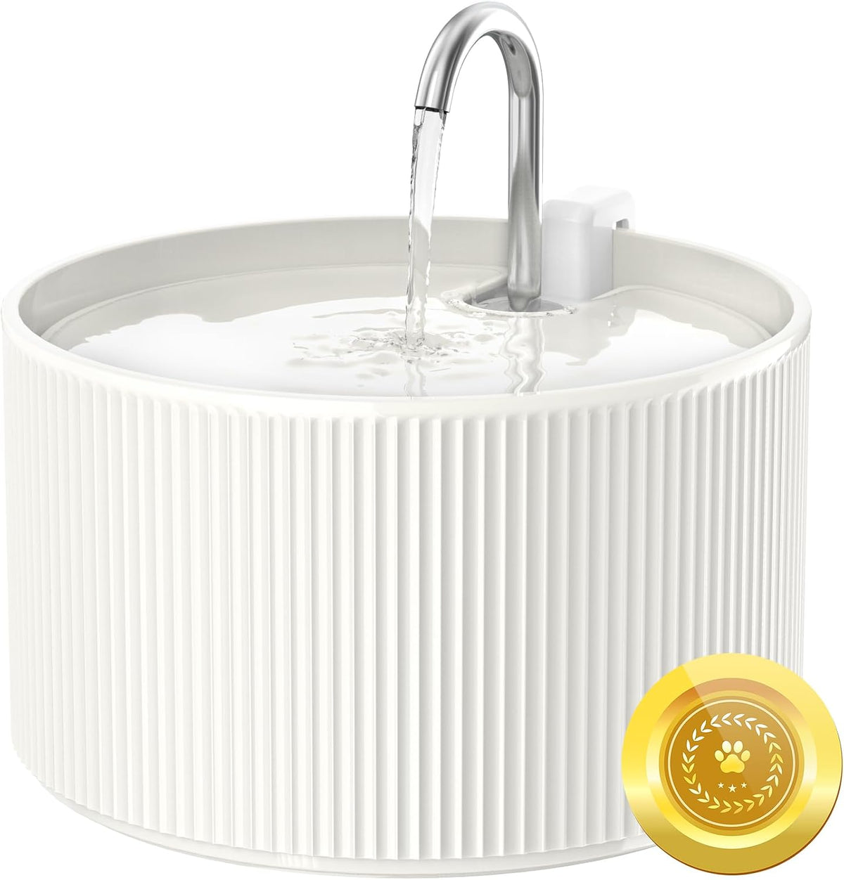 Wonder Creature Ceramic Cat Water Fountain 2.2L/74Oz (White)