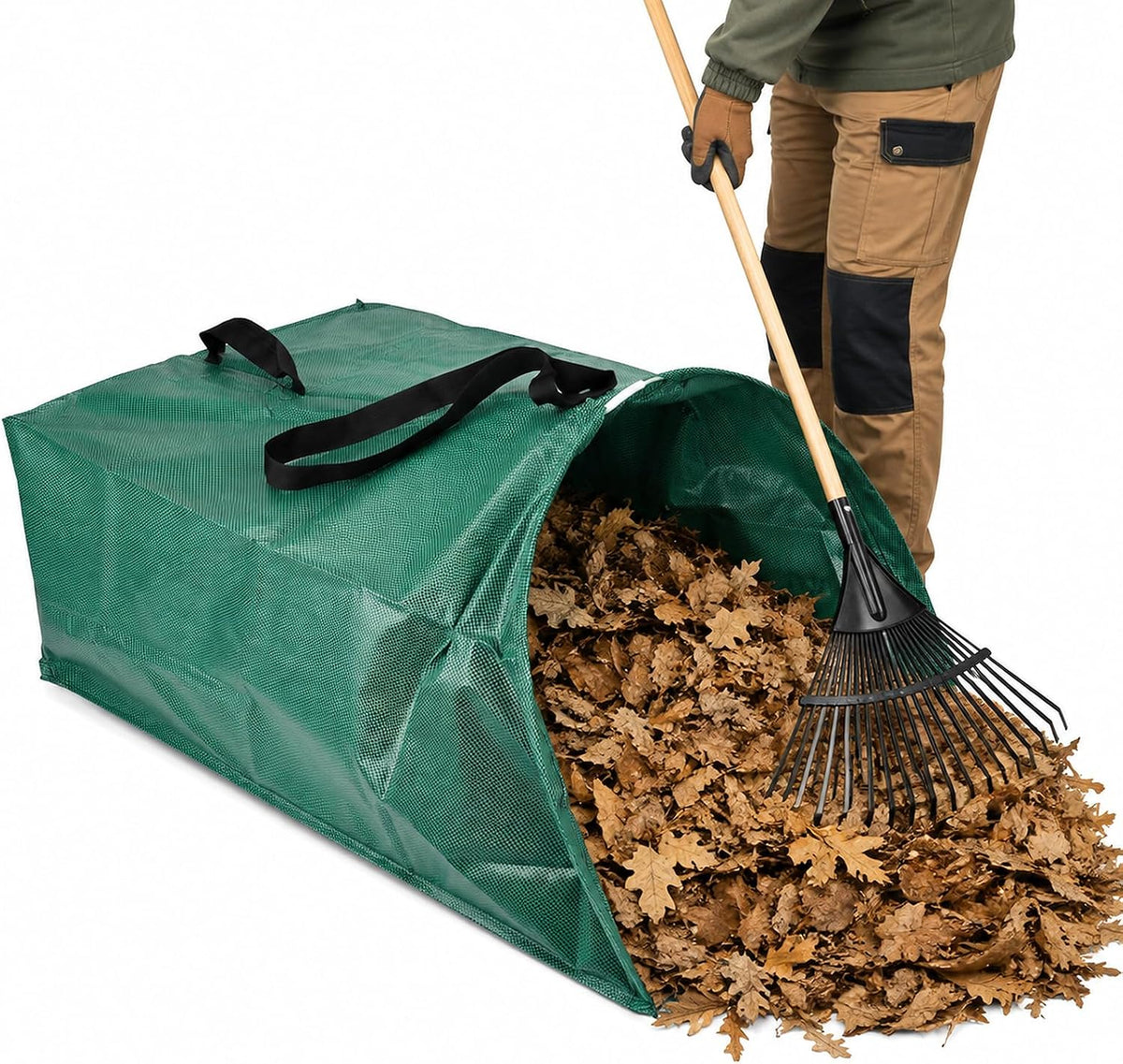 50 Gallon Leaf Bag with Rigid Opening, Reusable Yard Collector